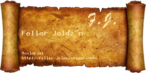 Feller Jolán névjegykártya